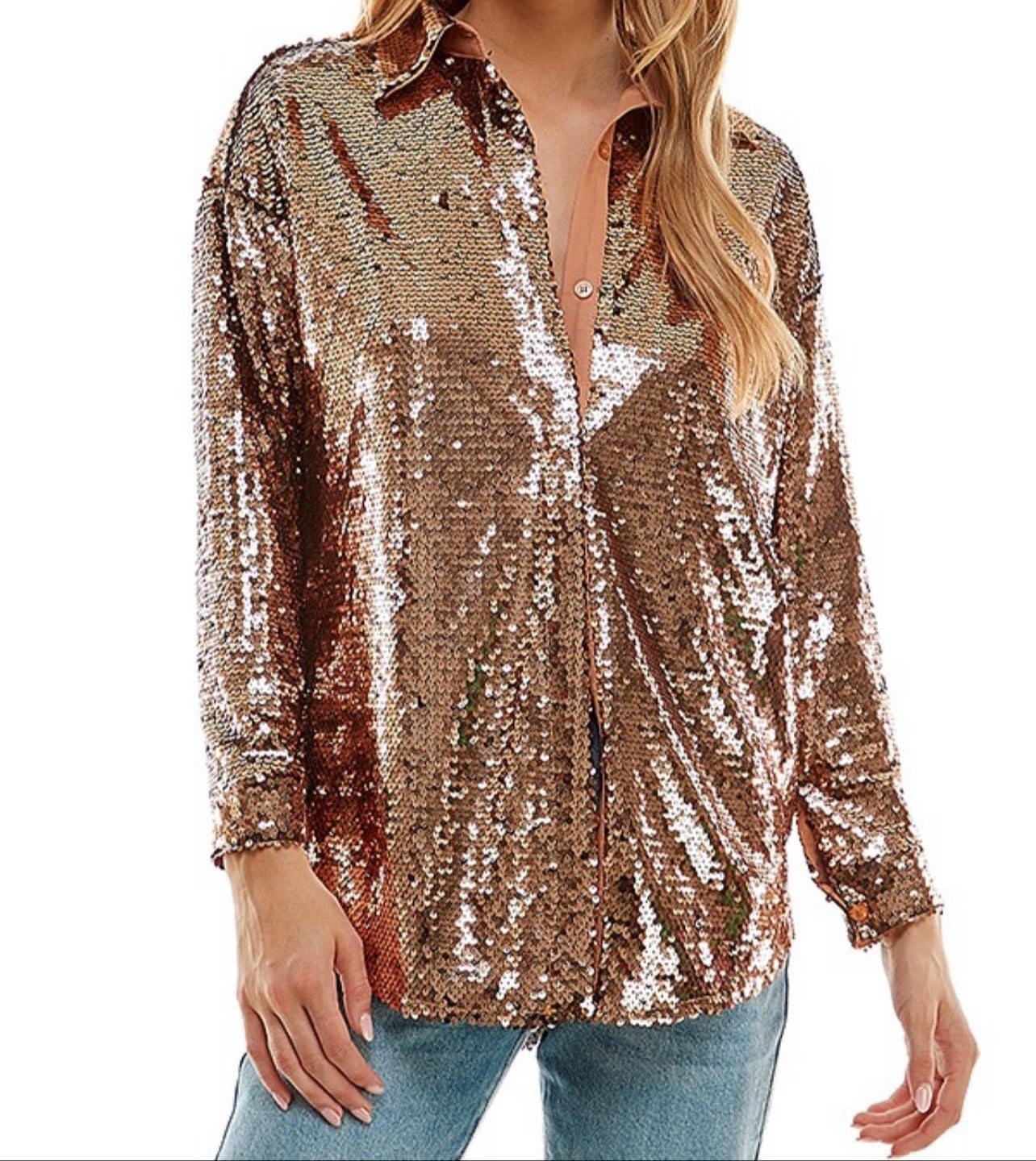 Blusa lentejuelas dorada