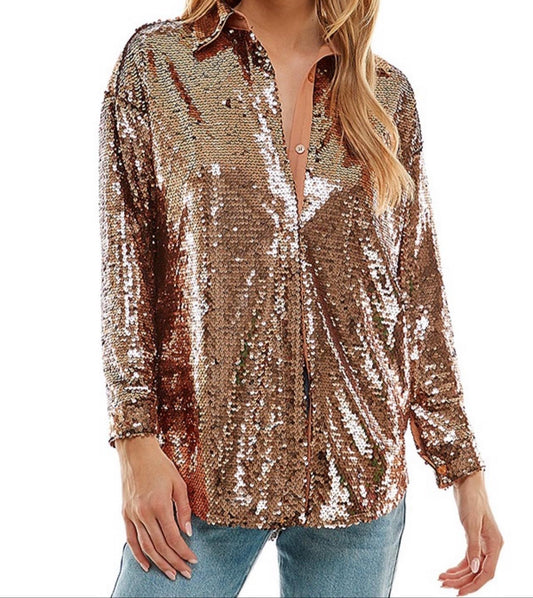 Blusa lentejuelas dorada