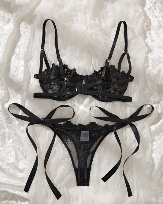 Set lencería negro