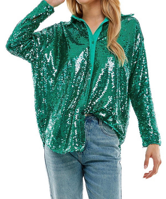 Blusa lentejuela verde