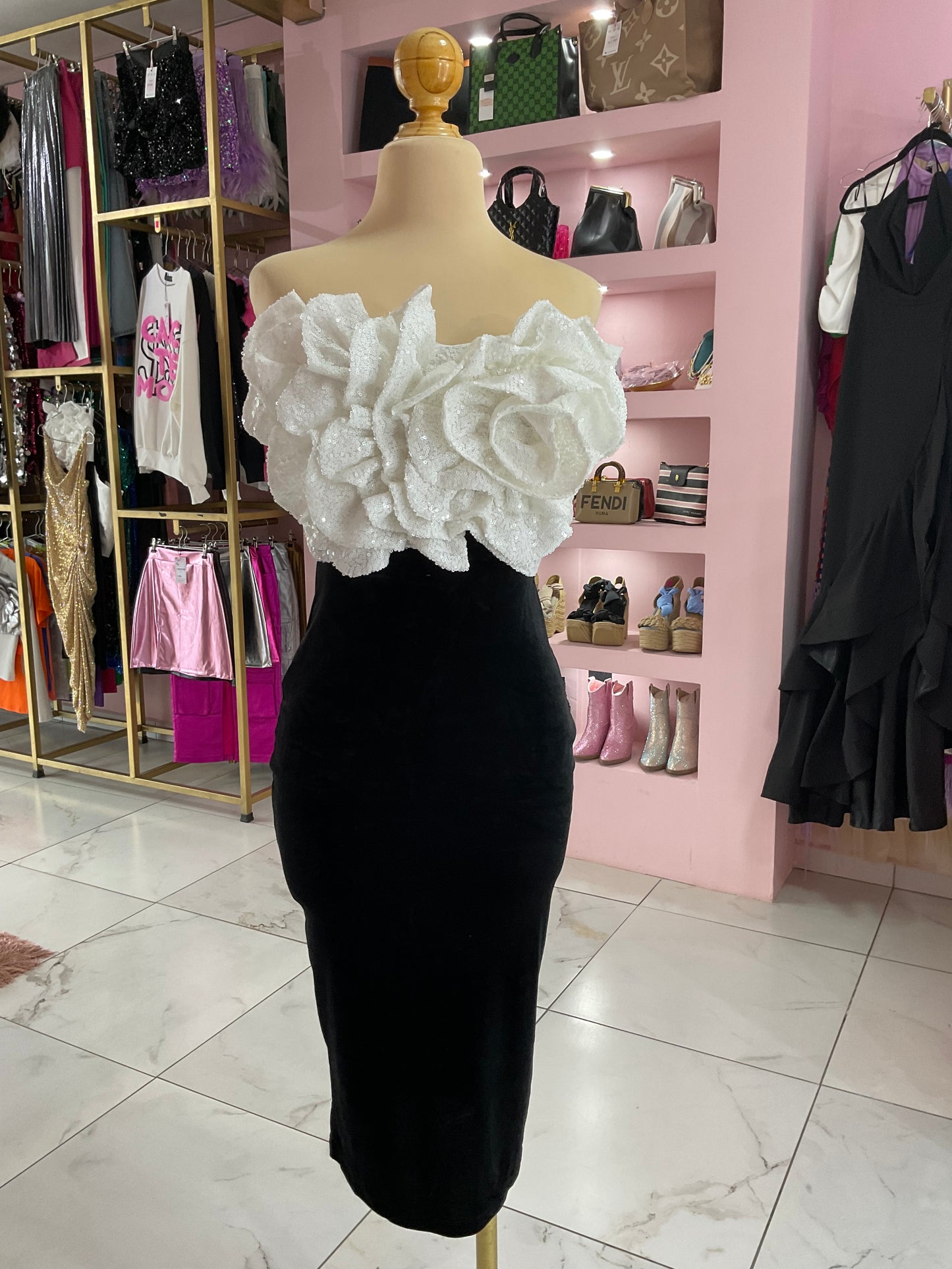 Vestido terciopelo y lentejuela