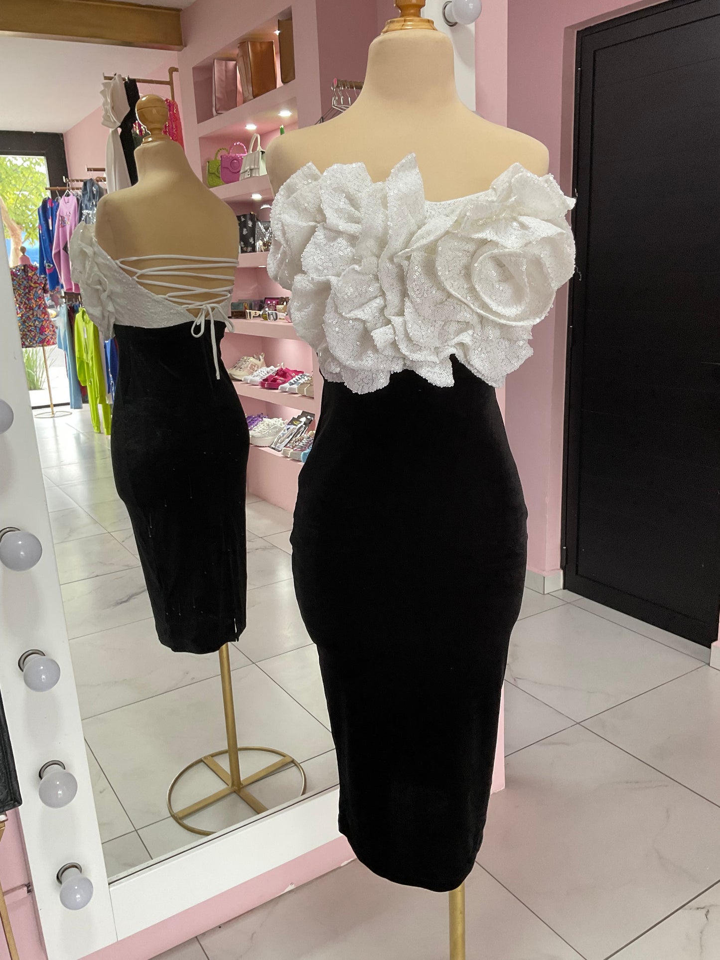 Vestido terciopelo y lentejuela