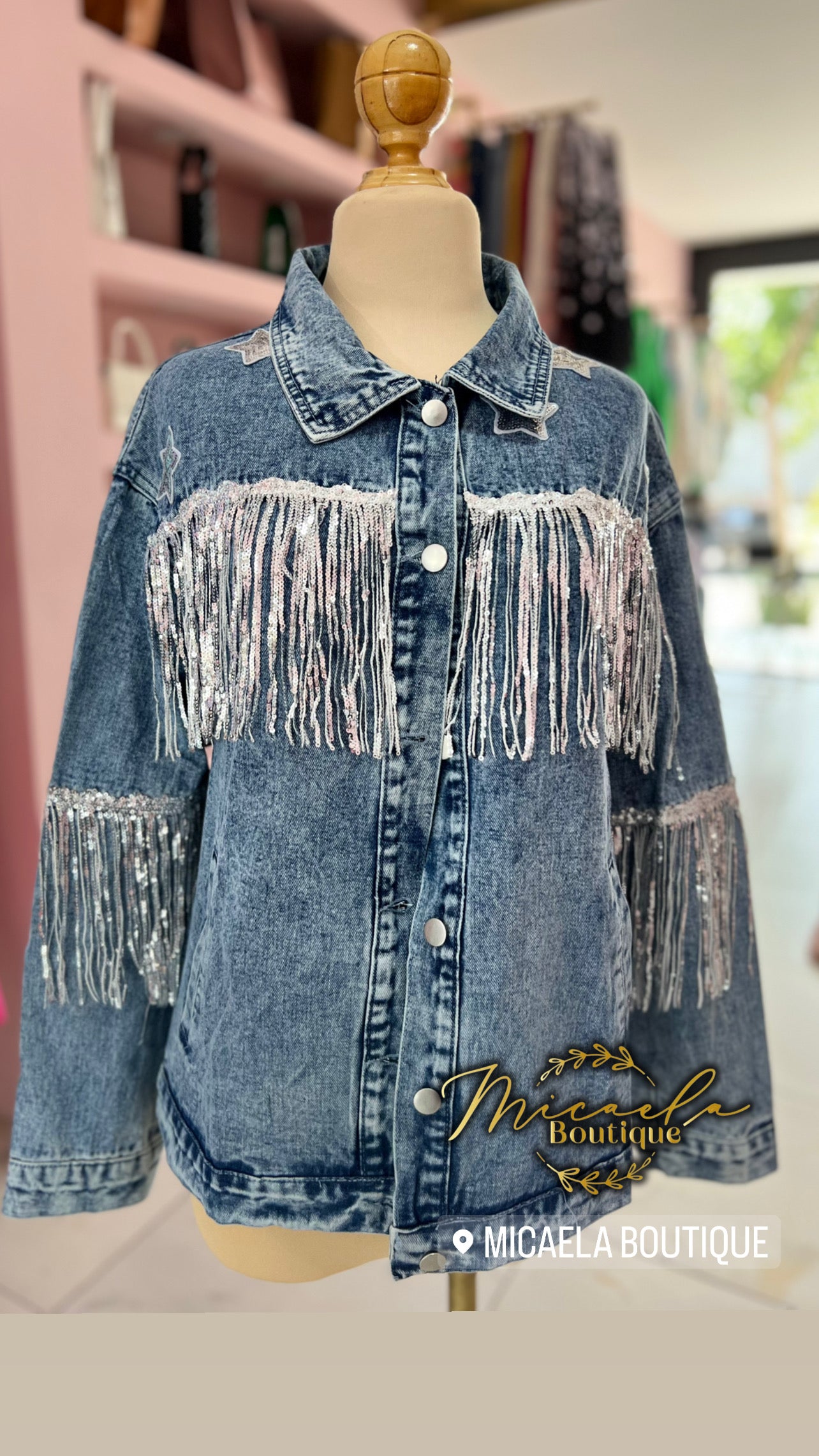 Chamarra cowgirl mezclilla azul