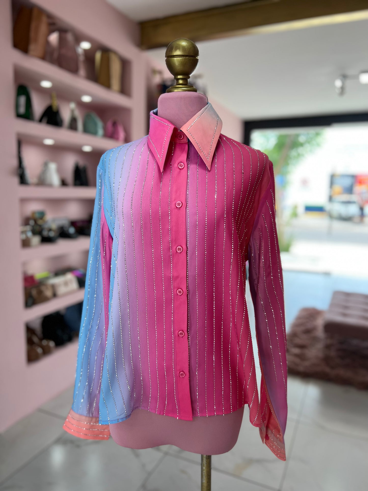 Blusa rosa/azul
