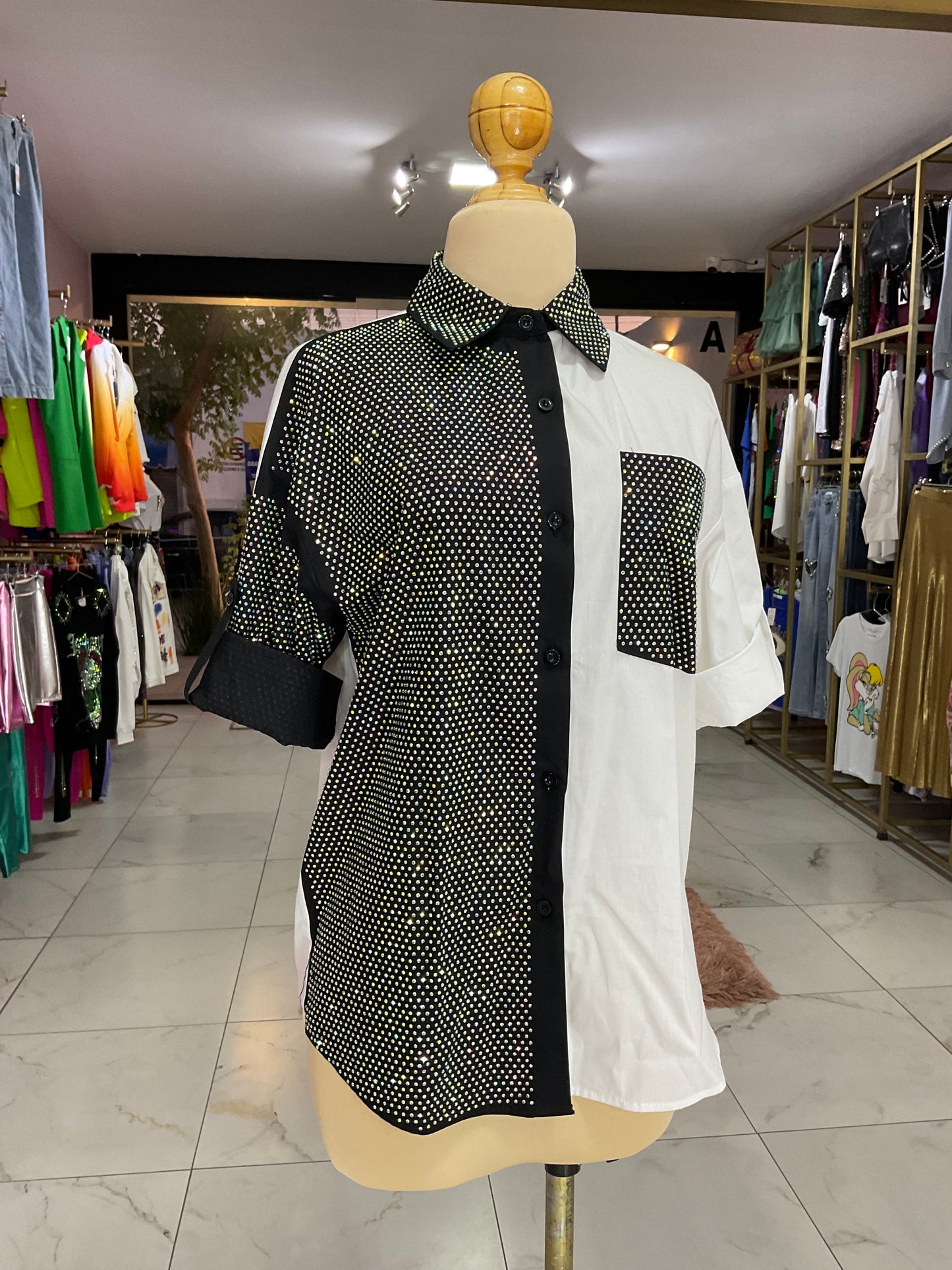 Blusa bicolor