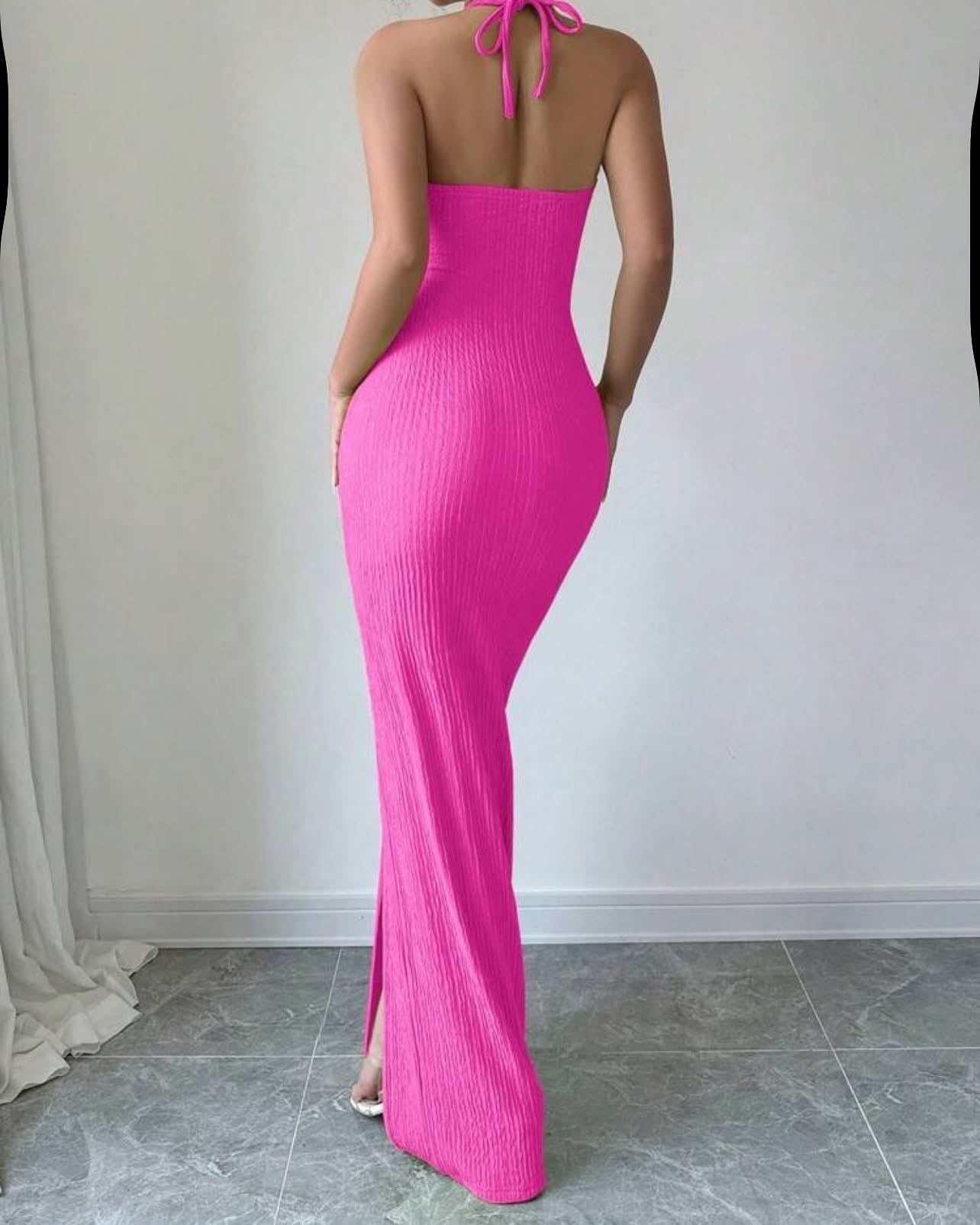 Vestido halter rosa