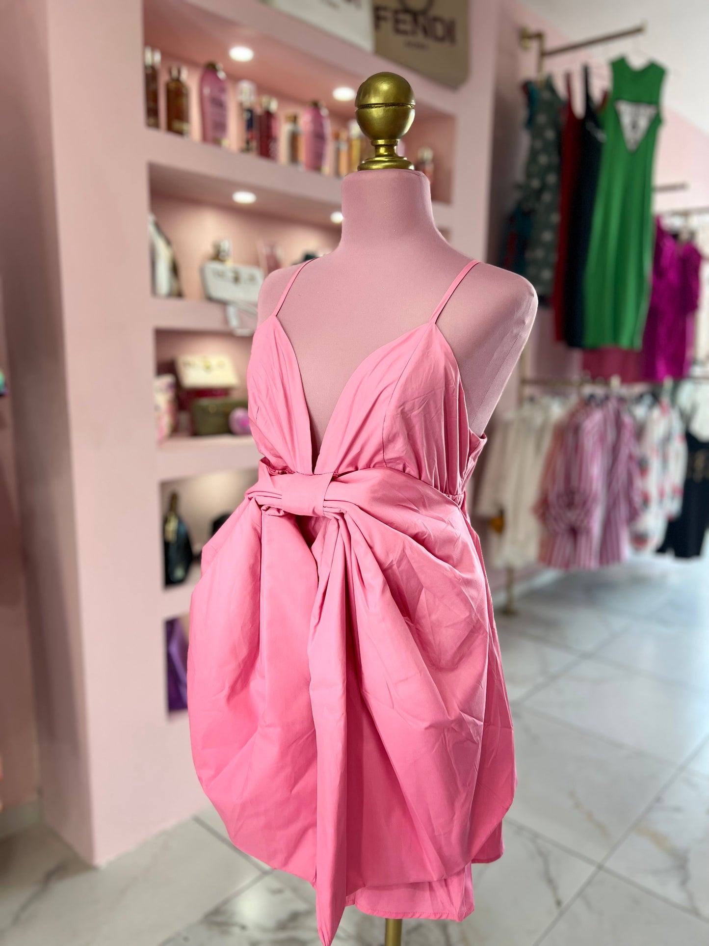 Vestido Rosa Moño