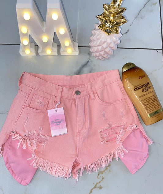 Short mezclilla rosa