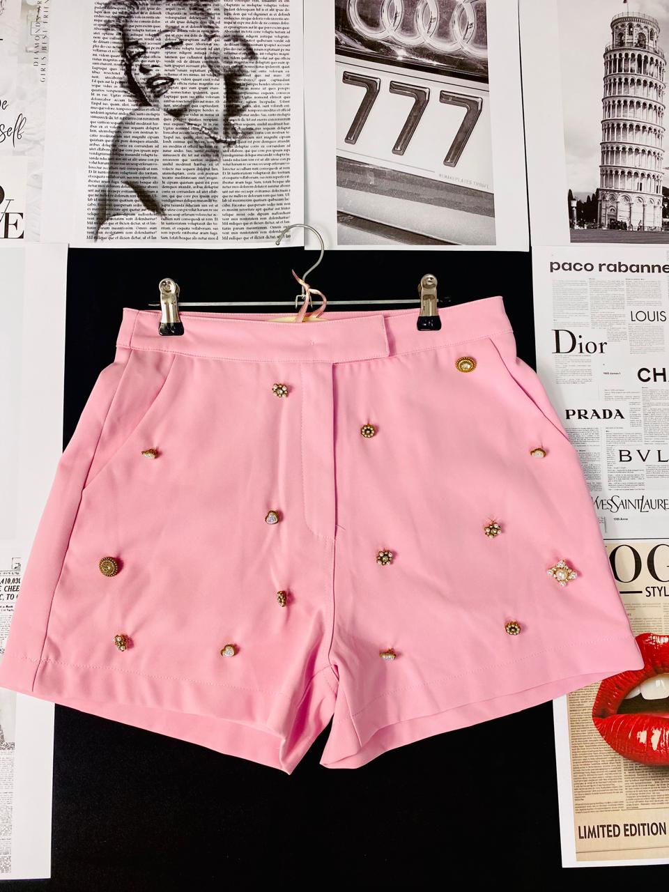Short corto buttoms rosa