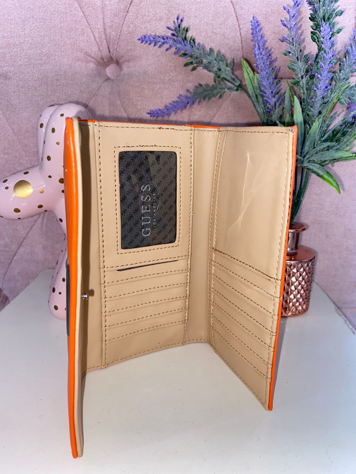 Billetera naranja/negro