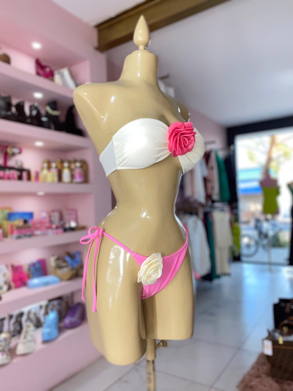 Bikini blanco/rosa