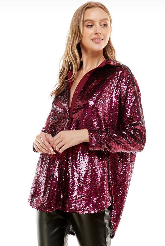 Blusa lentejuelas rosa