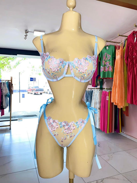 Conjunto rosa/azul