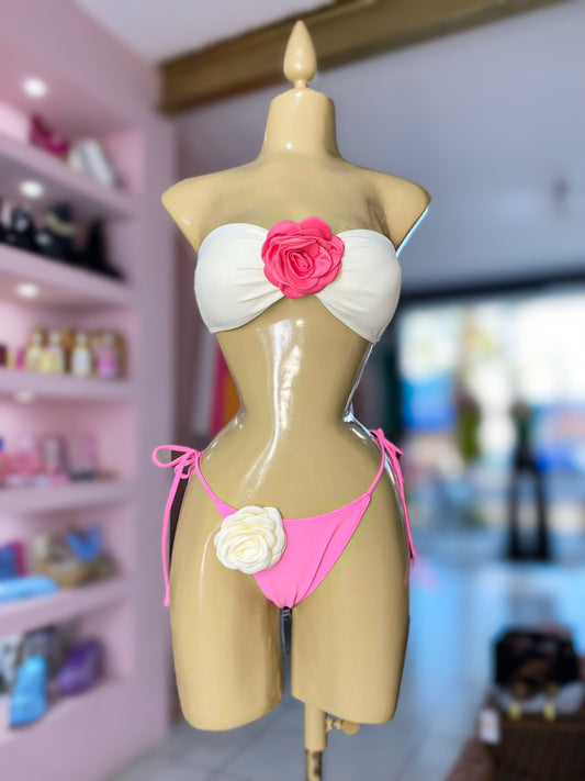 Bikini blanco/rosa