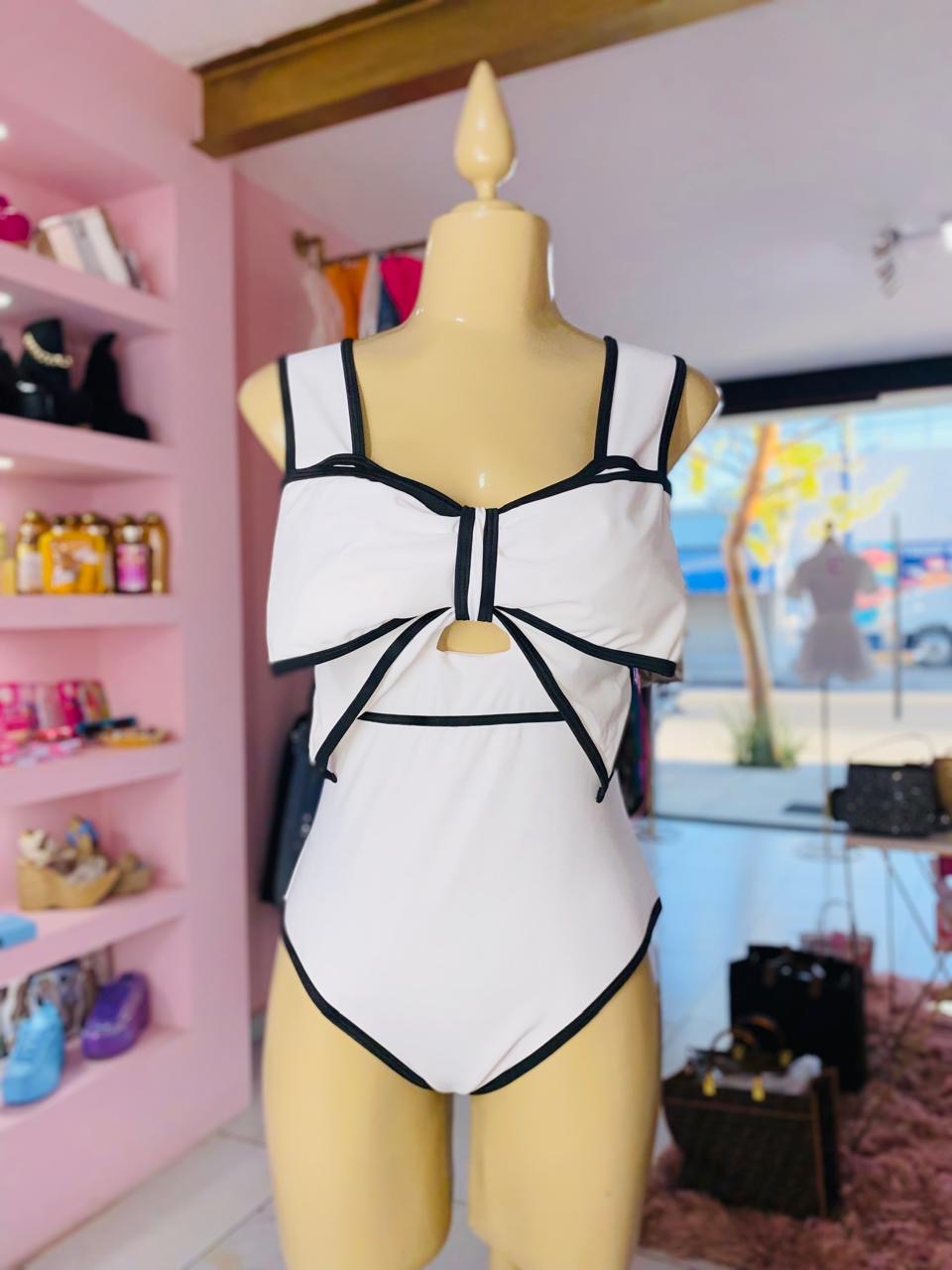 Swimsuit blanco moño