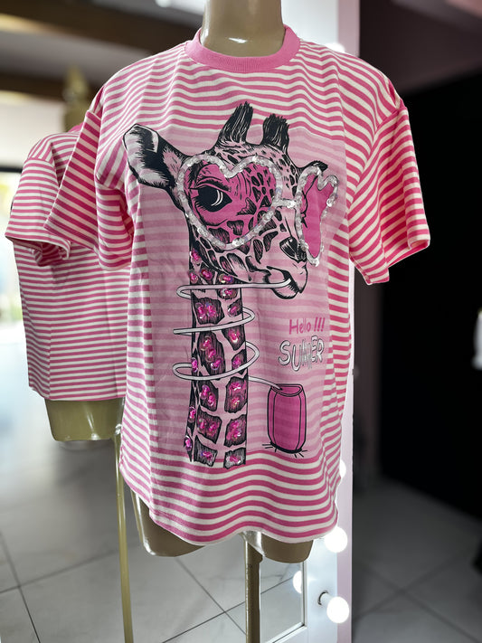 Blusa jirafa rosa