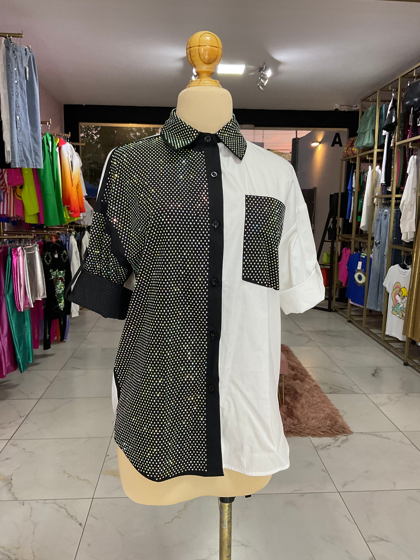 Blusa bicolor
