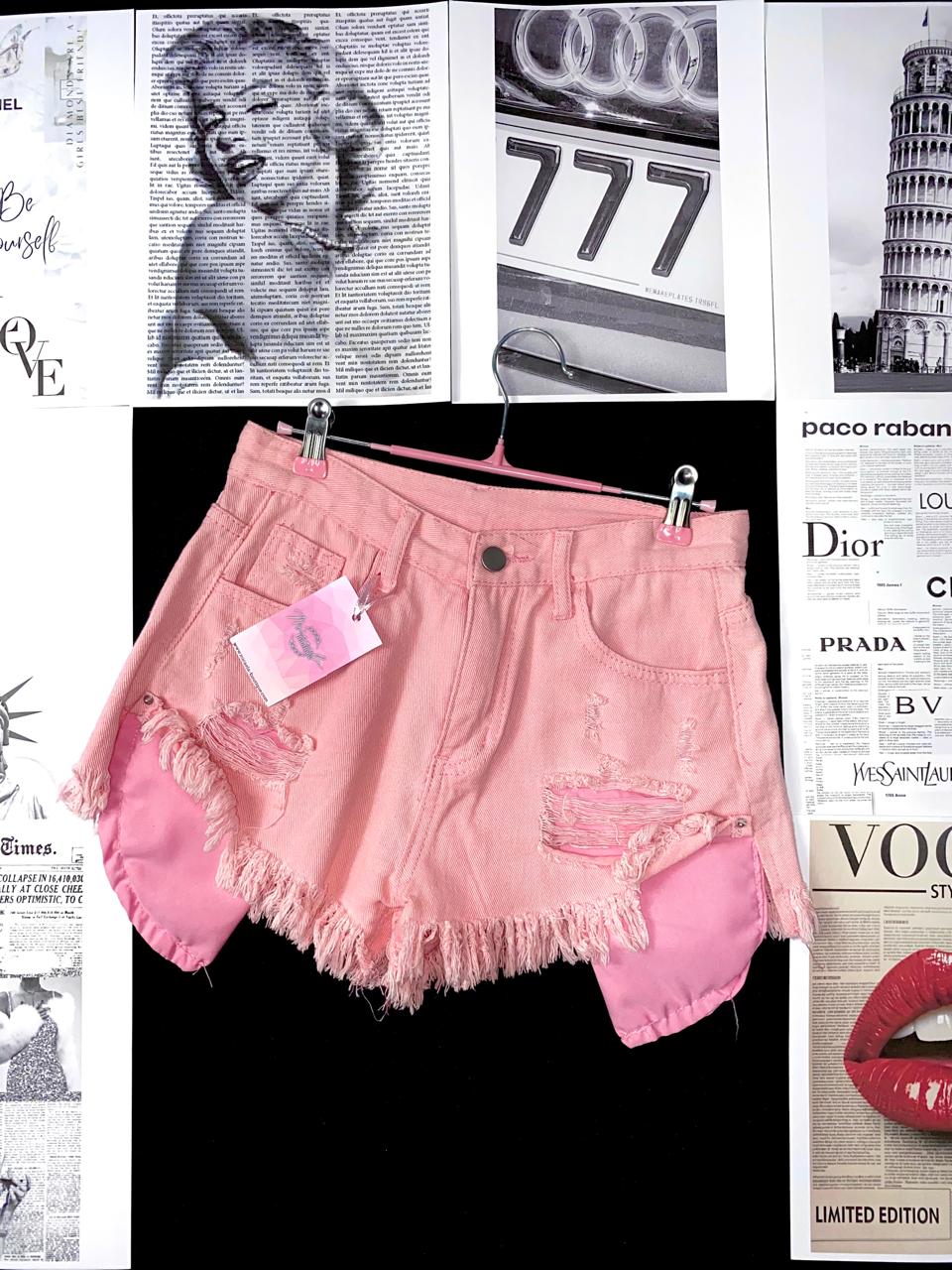 Short mezclilla rosa