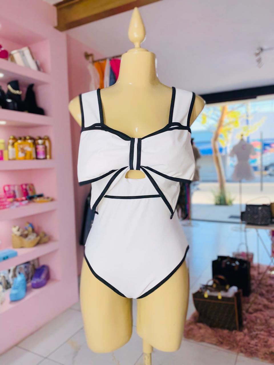 Swimsuit blanco moño