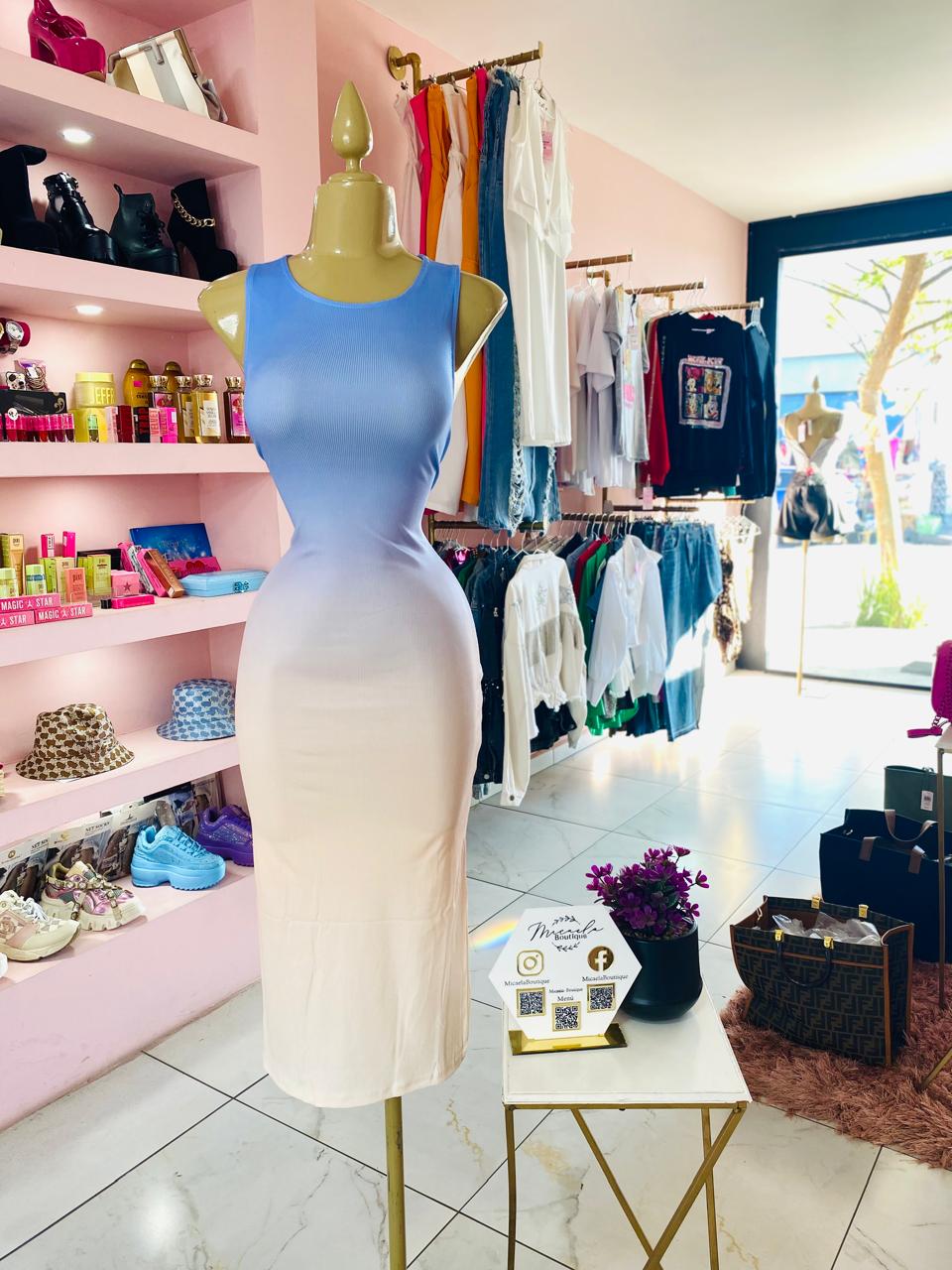 Vestido degradado azul