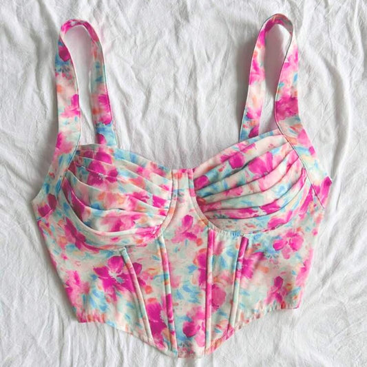 Croptop rosa azul