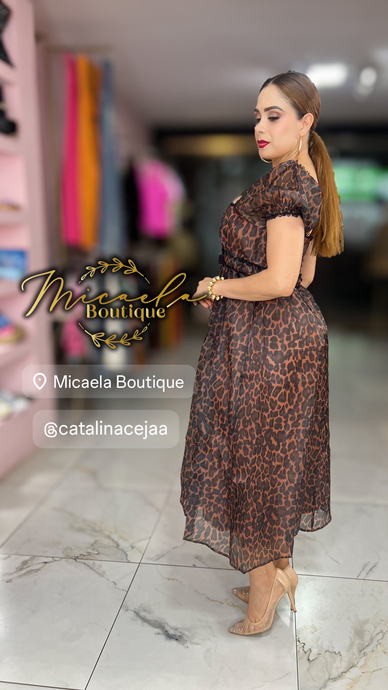 Vestido flofy animal print