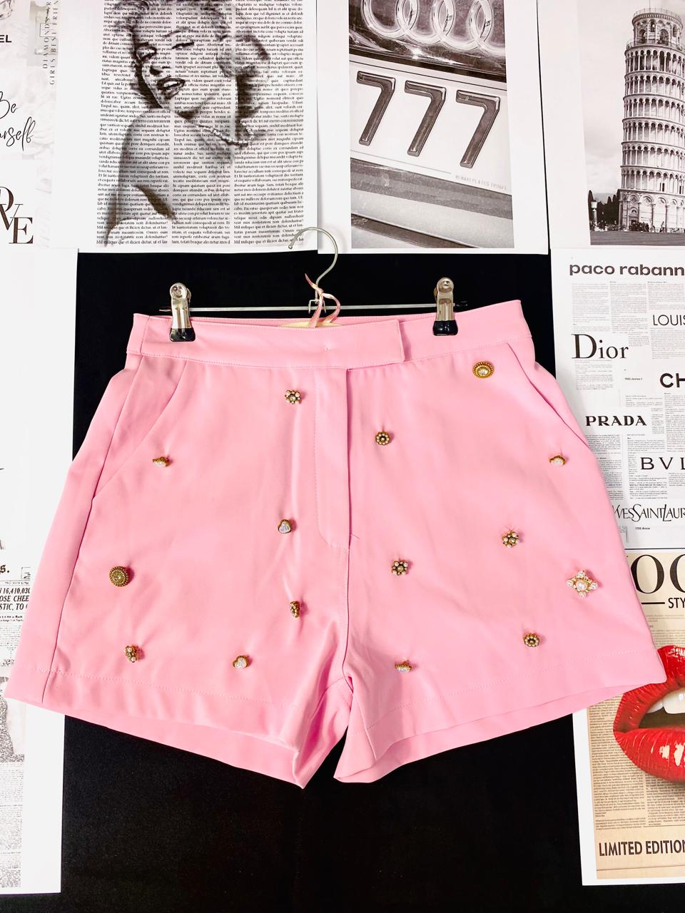 Short corto buttoms rosa