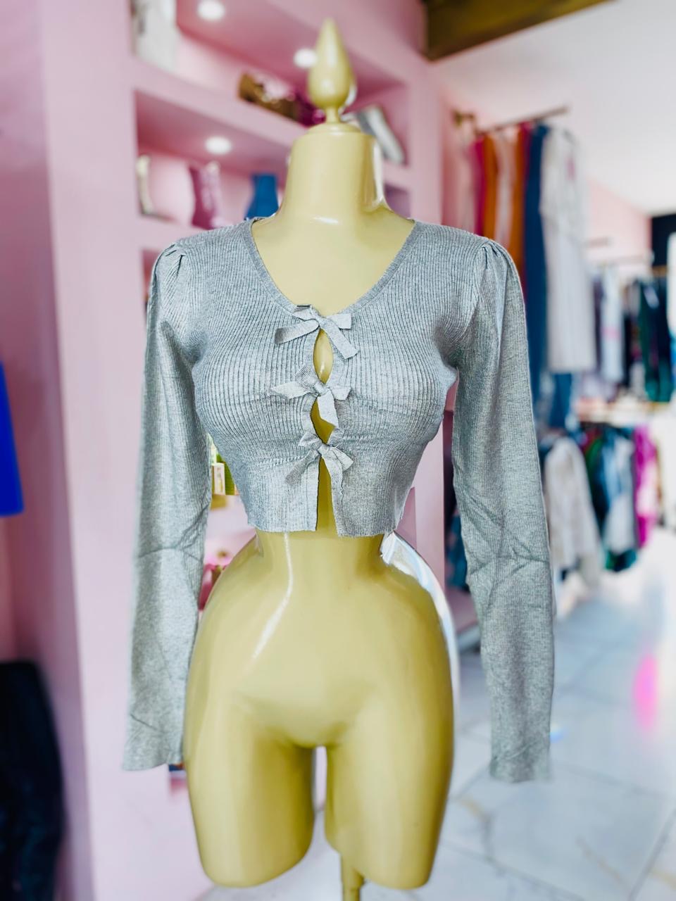 Crop top Gris